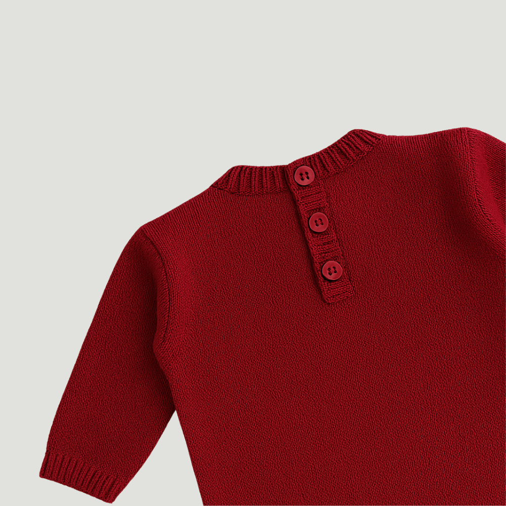 Macacão Bebê Recém Nascido Tricot Vermelho