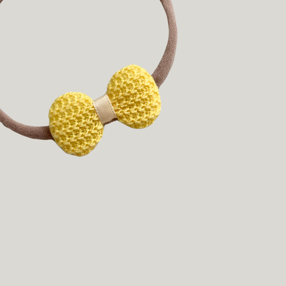 Faixa Laço Bebê Amarelo Aurora