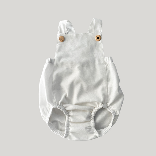 Romper Bebê Tradicional Linho Off White