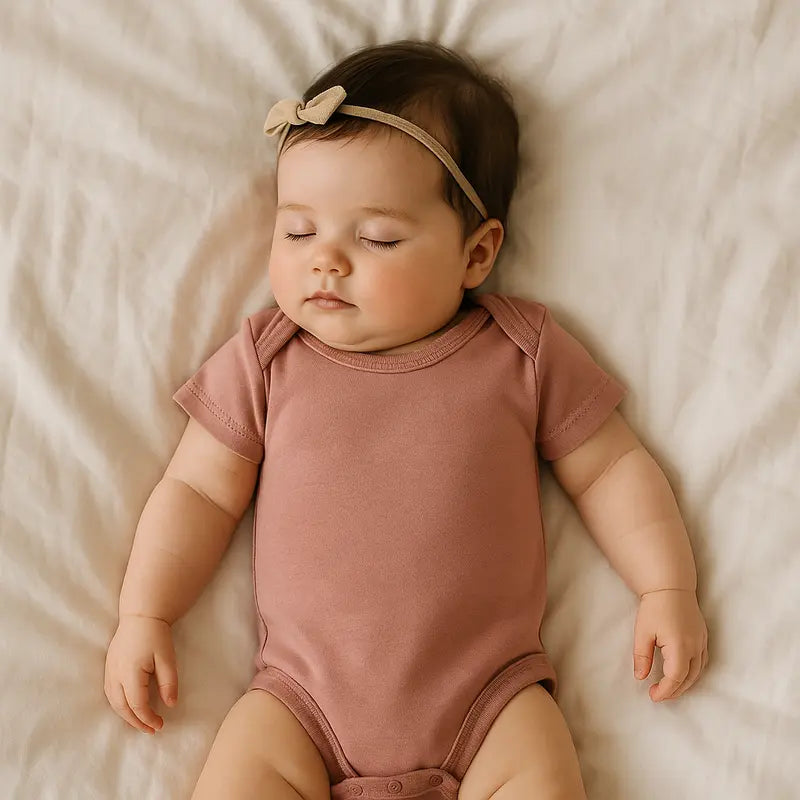 body ecológico manga curta bebê rosa claro

