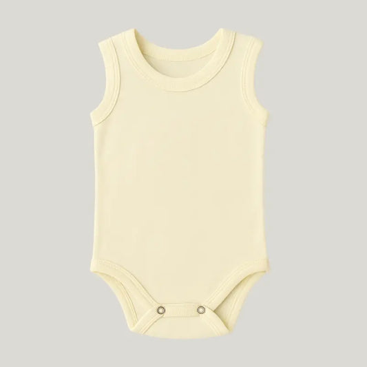 body regata bebê amarelo de algodão leve

