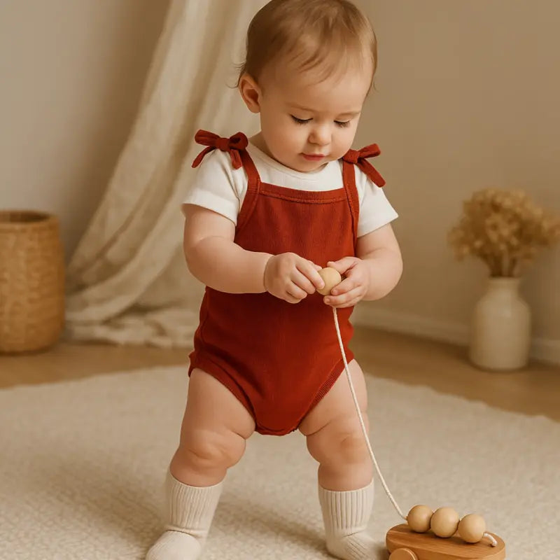body regata bebê menina em tom ocre para dias quentes

