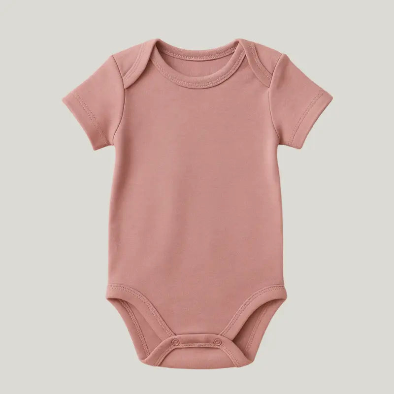body rosa curto de algodão orgânico para bebê menina

