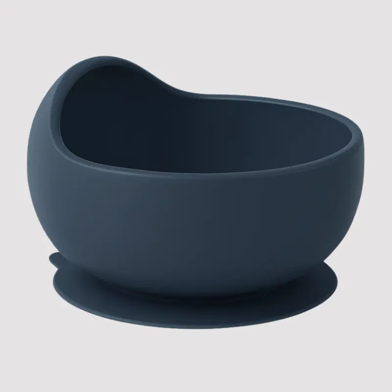 bowl de silicone com ventosa para bebê cor azul marinho

