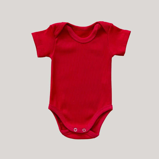 Body Bebê Basic Canelado Vermelho