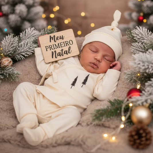 Kit Recém Nascido 3 peças Organic Pinheiro de Natal