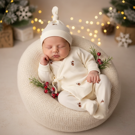 Kit Recém Nascido 3 peças Organic Nozes de Natal