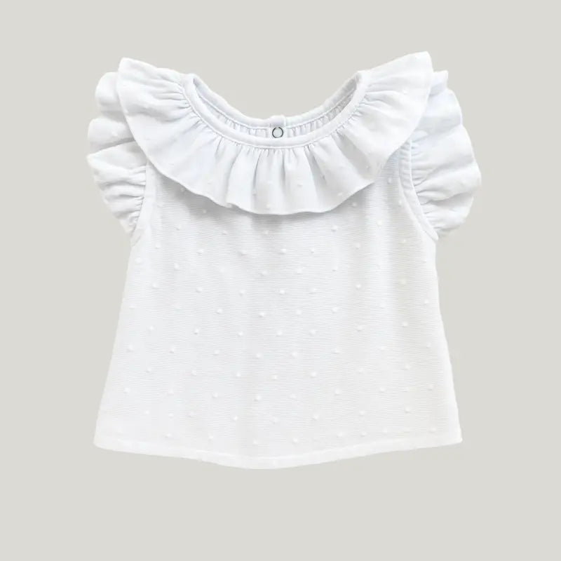 camisa branca bebê menina delicada e clássica

