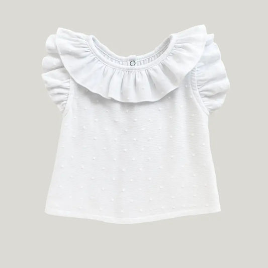 camisa branca bebê menina delicada e clássica

