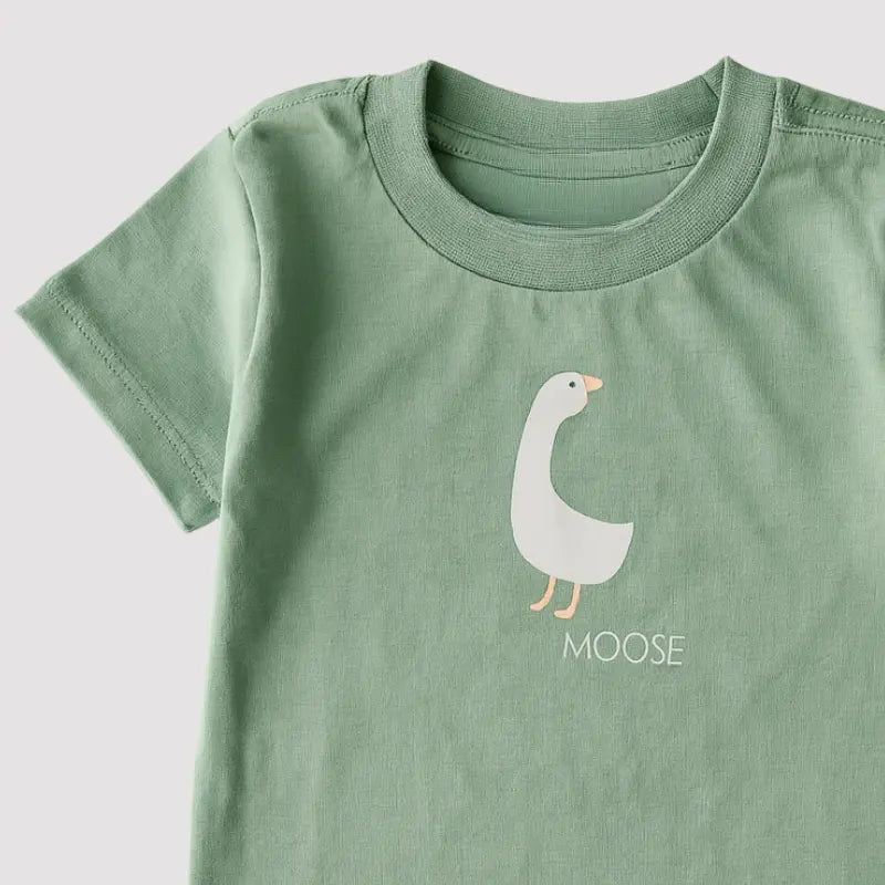 camiseta verde patinho unissex para bebê 3 a 12 meses