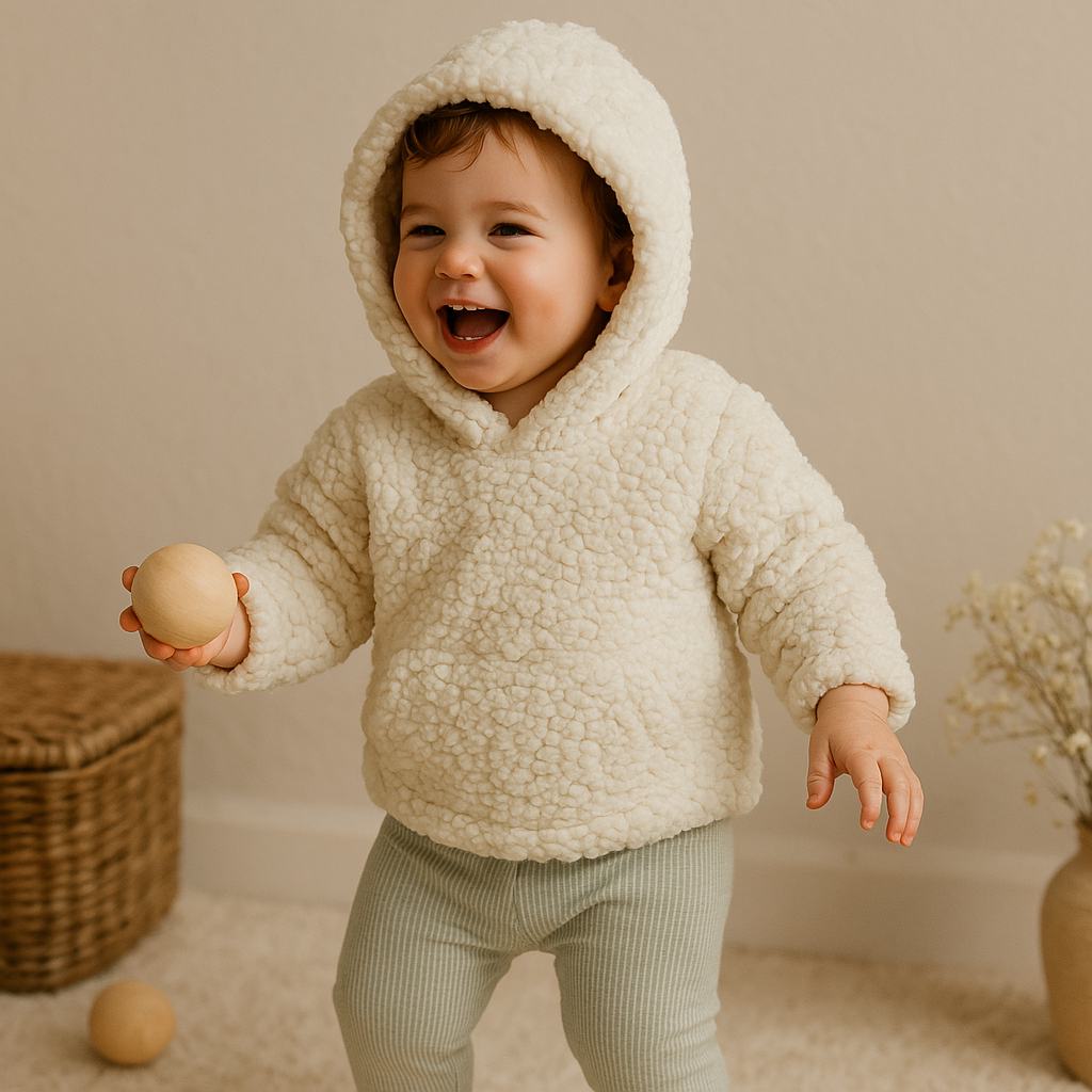 Aconchegante e fofo, o Casaco Bebê Teddy Vanilla vai manter seu bebê quentinho e confortável em dias frios. Feito com um suave material de pelúcia e forrado com algodão macio, este casaco é perfeito para proteger seu bebê com muito estilo.