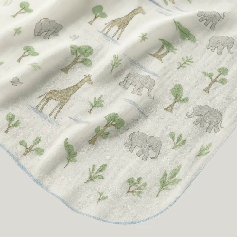 Paninho De Boca Bebê Algodão Safari Vintage Azul