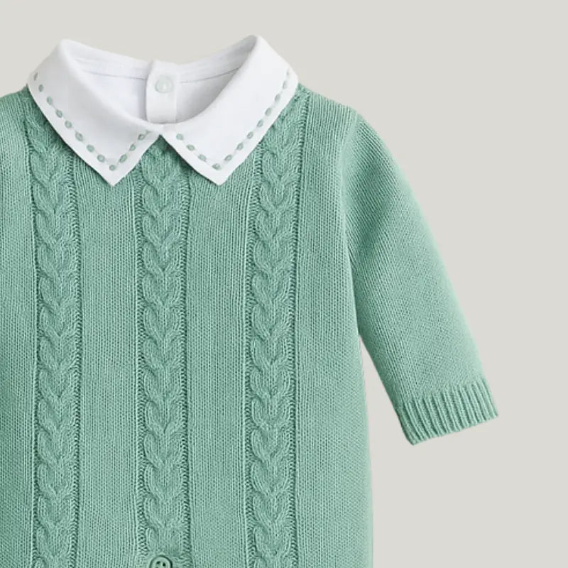 conjunto 5 peças de tricot para recém-nascido

