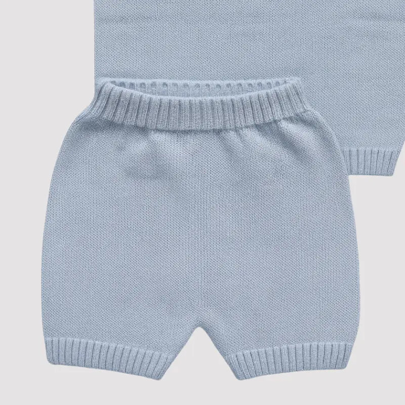 conjunto azul clássico para bebê com toque leve e confortável

