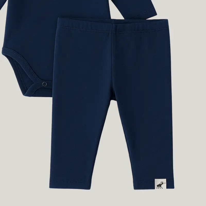 conjunto azul marinho bebê unissex macio e aconchegante