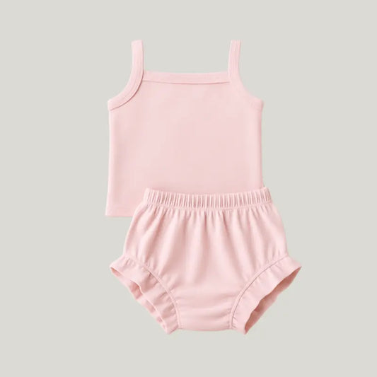 conjunto bebe linho rose delicado e elegante

