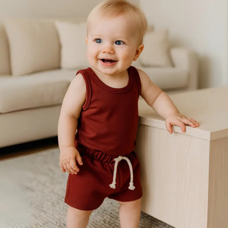 conjunto bebê ollie verão mocha leve e confortável