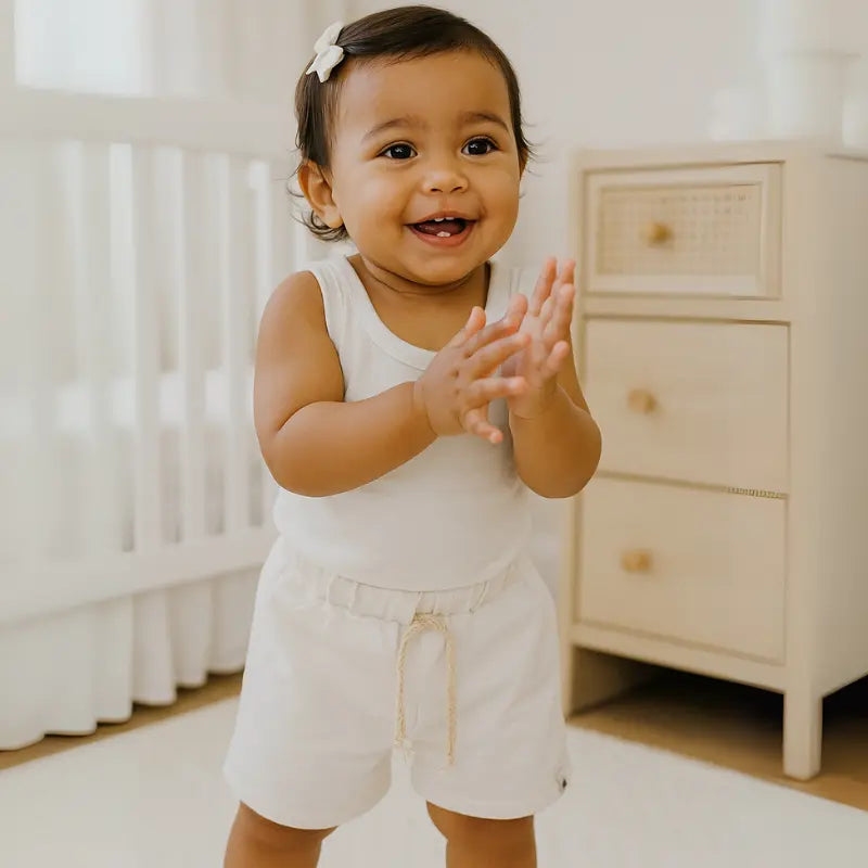 conjunto bebê ollie verão off white confortável