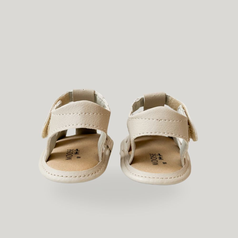 Sandalia Bebê Couro Ecológico Bege