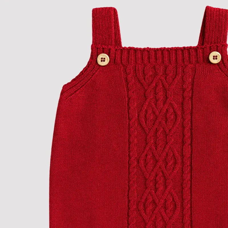 jardineira vintage vermelha confortável para meninos e meninas