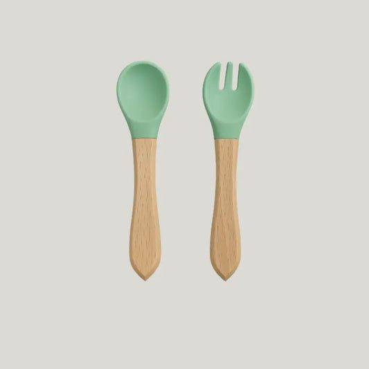 kit-talher-silicone-bebe-garfo-colher-verde-menta-moose-kids