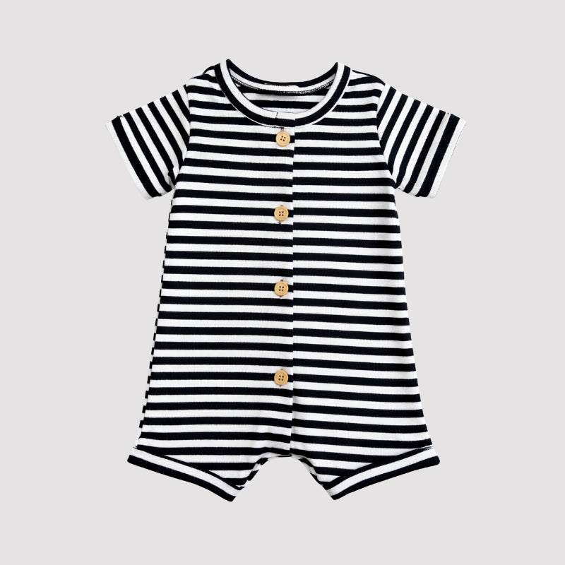Macacão Bebê LifeStyle Curto Listras Preto