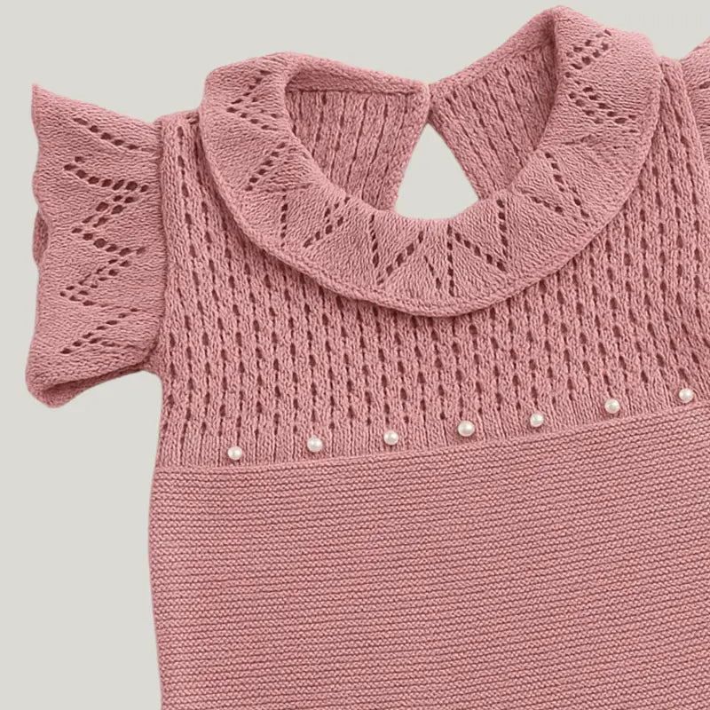 macacão feminino de inverno para bebê em tricot clássico

