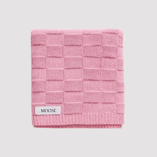 manta tricot bebê rose aconchegante e macia