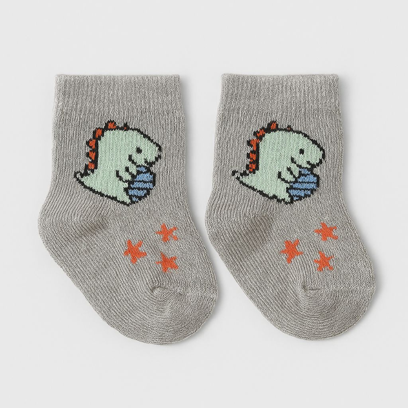 Meia Bebê Dino Cinza