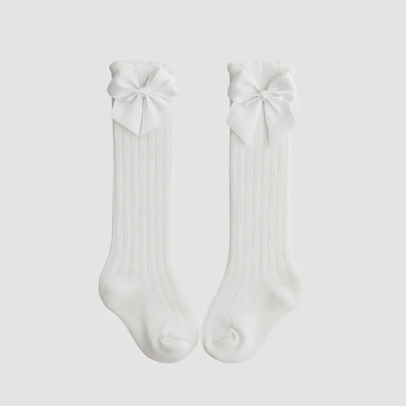 meia bebê branca 3/4 para menina