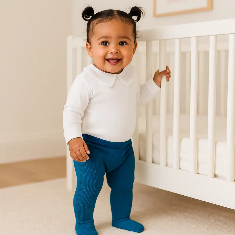 meia calça de algodão marinho para bebê

