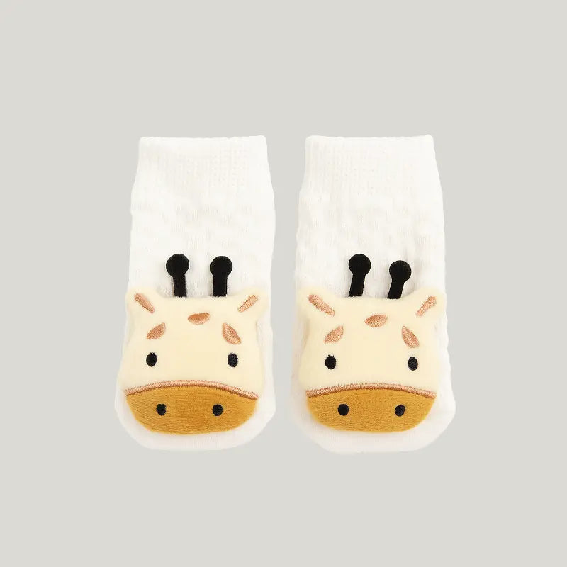 meia para bebê com aplique de girafa

