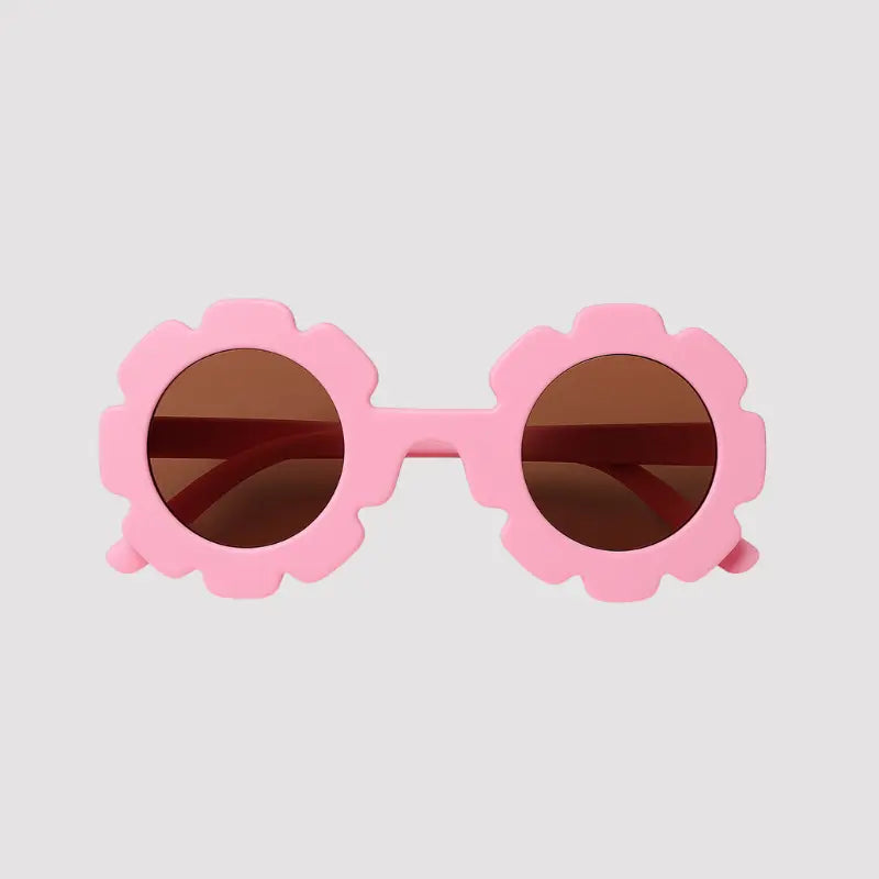 Óculos De Sol Para Bebe Retrô Flowers Pink Proteção Uv
