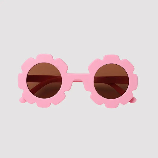 Óculos De Sol Para Bebe Retrô Flowers Pink Proteção Uv