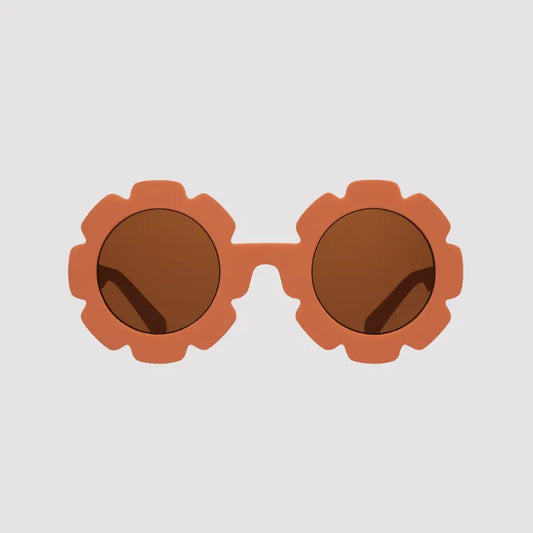 oculos De Sol Para Bebe Retro Flowers TerraCota Proteção Uv