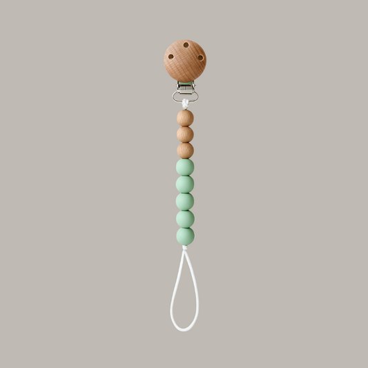 Prendedor De Chupeta Vintage Verde Menta