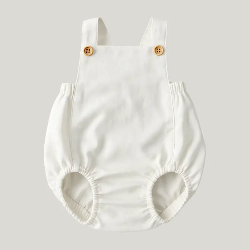 romper bebê linho off white tradicional unissex

