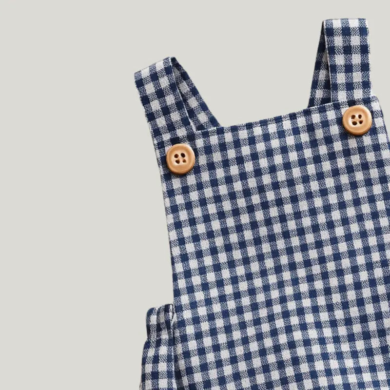 romper infantil azul marinho estilo social com botões

