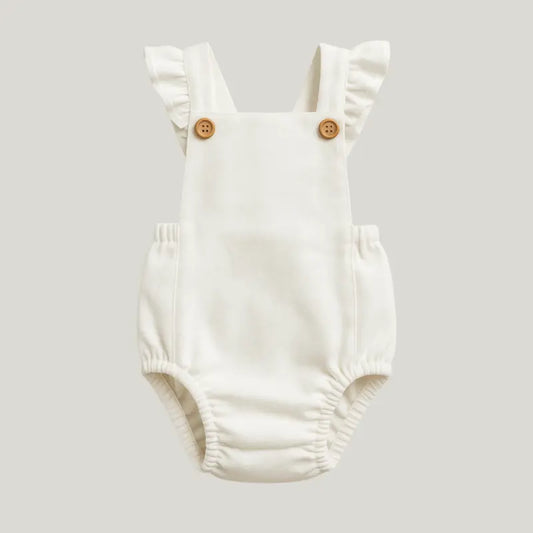 romper off white para bebê menina elegante

