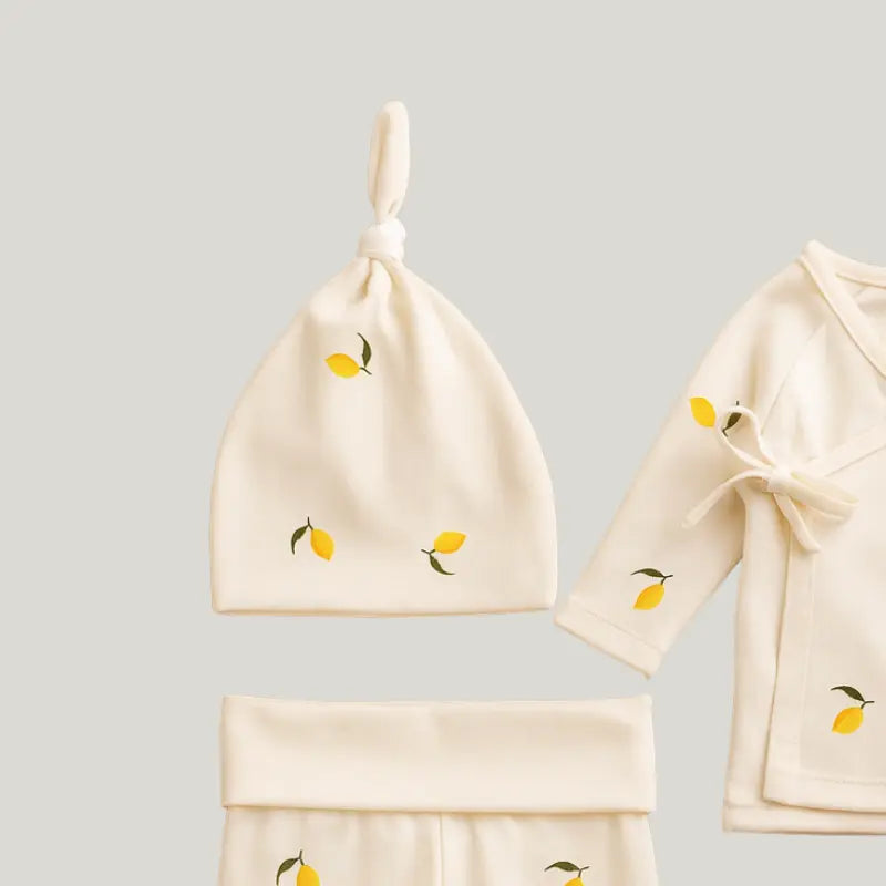 roupa algodão leve para bebê recém-nascido lemon