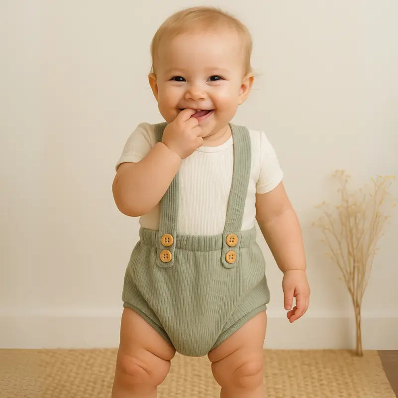 roupa clássica para ensaio e festa bebê com suspensório