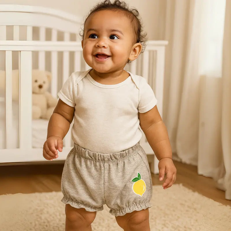 short bebê lemon mescla leve e confortável