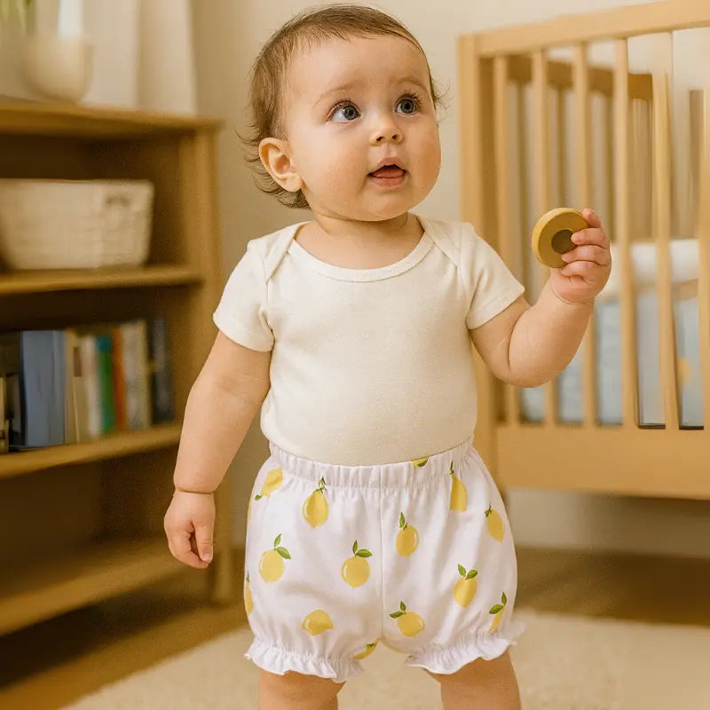 short bebê lemon white leve e confortável