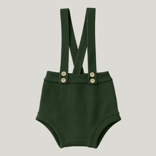 short suspensório verde musgo bebê menino elegante

