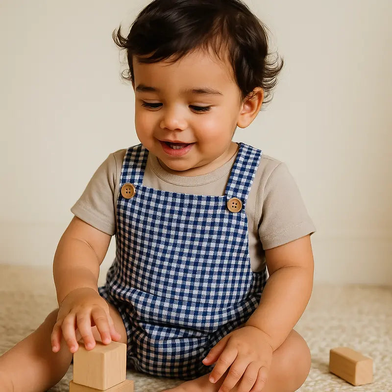 Romper Bebê Chess Azul Marinho