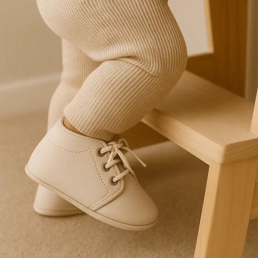tênis bebê marfim estilo vintage unissex