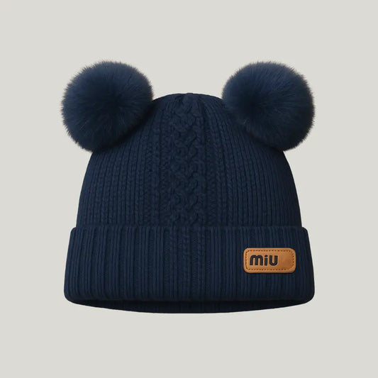 touca bebê polar azul marinho para inverno
