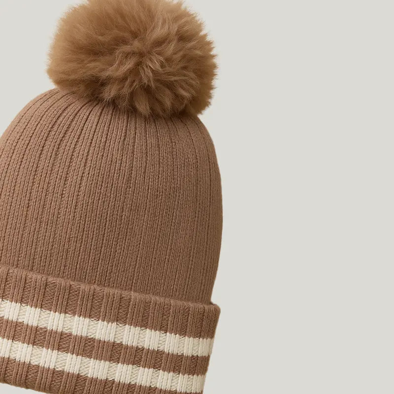touca de tricot bege estilo vintage para bebê recém-nascido