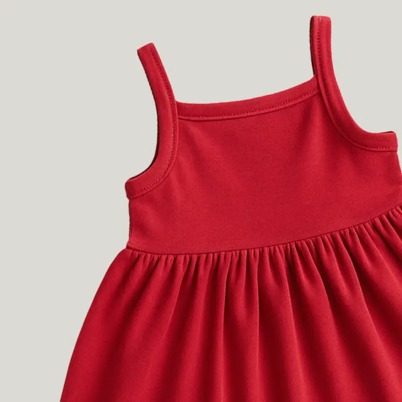 vestido clássico vermelho para bebê menina de 1 ano

